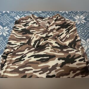 Camouflage V-Neck Sweater